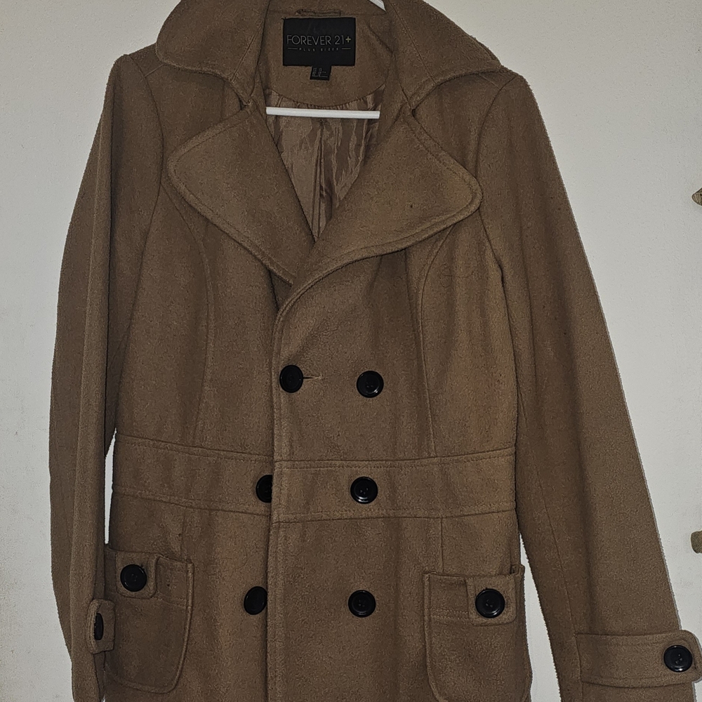 Forever 21 Men's Brown Peacoat